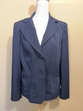 Who’s Tracy? By Tracy Evans Women’s Navy Blue Tailored Button Front Jacket